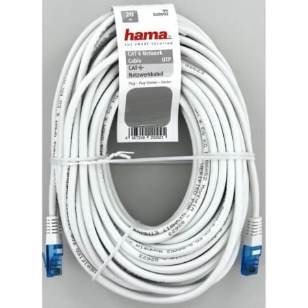 HAMA Nettverkskabel CAT6 UTP Bulk Hvit 20 m (10 stk.)