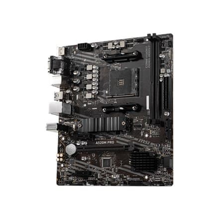 MSI | A520M PRO | Processorfamilie AMD | Processor socket AM4 | DDR4 | Hukommelsespladser 2 | Antal SATA-stik | AMD chipset