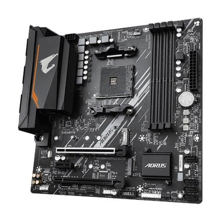 Gigabyte | B550M AORUS ELITE 1.0 | Processorfamilie AMD | Processor socket AM4 | DDR4 DIMM | Hukommelsespladser 4 | Antal SATA-kon