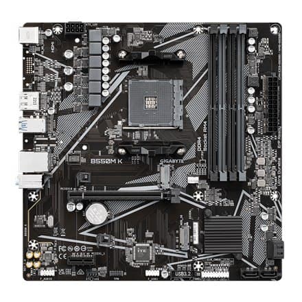 Gigabyte | B550M K 1,0 M/B | Processorfamilj AMD | Processorsockel AM4 | DDR4 DIMM | Minnesplatser 4 | Hårddisk som stöds