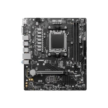 MSI | PRO A620M-E | Prosessorin kanta Socket AM5 | Tyyppi AMD A620 -piirisarja | Tuettu RAM-tekniikka DDR5 SDRAM