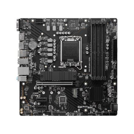 MSI | PRO B760M-P DDR4 | Processorfamilie Intel | Processorstik LGA1700 | DDR4 DIMM | Hukommelsespladser 4 | Understøttet harddisk d