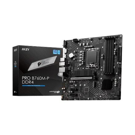 MSI | PRO B760M-P DDR4 | Processorfamilie Intel | Processorstik LGA1700 | DDR4 DIMM | Hukommelsespladser 4 | Understøttet harddisk d