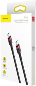 Miniatyrbild 7 av 8: Baseus Cafule Series USB-C-kabel 1m Röd/Svart