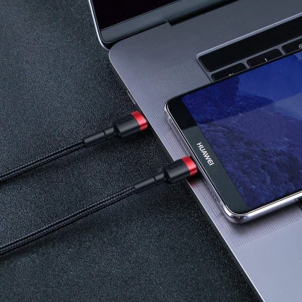 Baseus Cafule Series USB-C-kabel 1m Röd/Svart