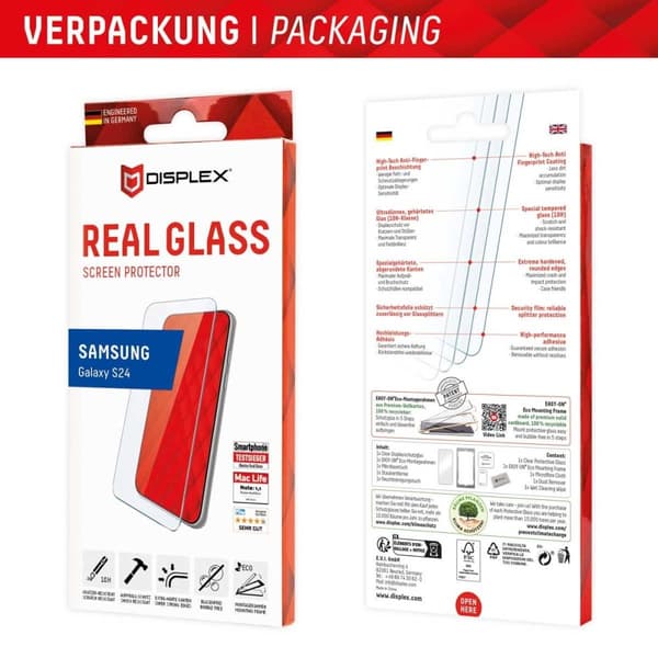 Displex skärmskydd levereras till Samsung Galaxy S24 - Displex Real Glass 2D
