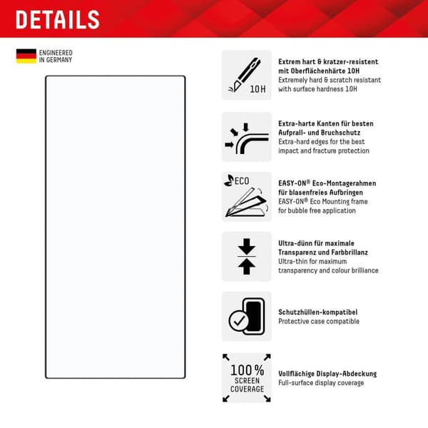 Displex skærmbeskytter leveret til Samsung Galaxy S24 Ultra - Displex Real Glass FC