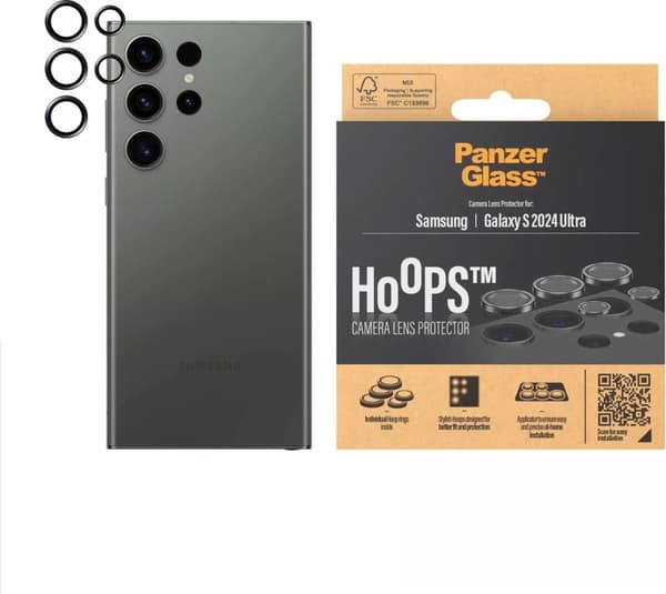 PanzerGlass® Hoops™ kamerabeskyttelse Samsung Galaxy S24 Ultra | Sort - Samsung - Samsung - Galaxy