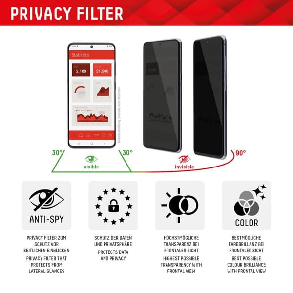 Displex skærmbeskytter leveret til Samsung Galaxy S24 Plus - Displex Real Privacy Glass FC