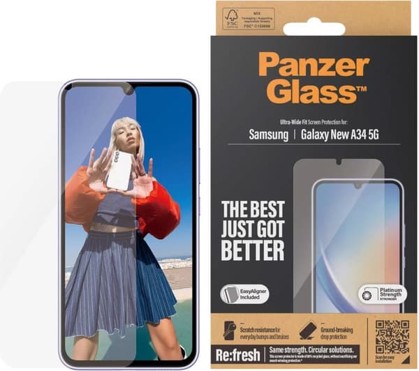 PanzerGlass® skærmbeskytter Samsung Galaxy A35 5G | Ultra-Wide Fit med EasyAligner - Samsung - Sams