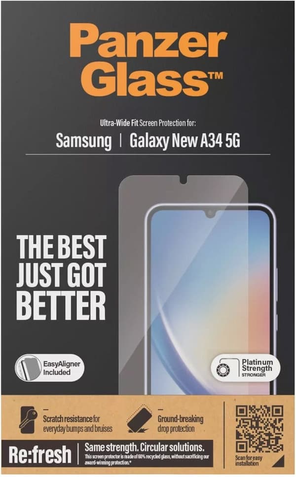 PanzerGlass® skærmbeskytter Samsung Galaxy A35 5G | Ultra-Wide Fit med EasyAligner - Samsung - Sams