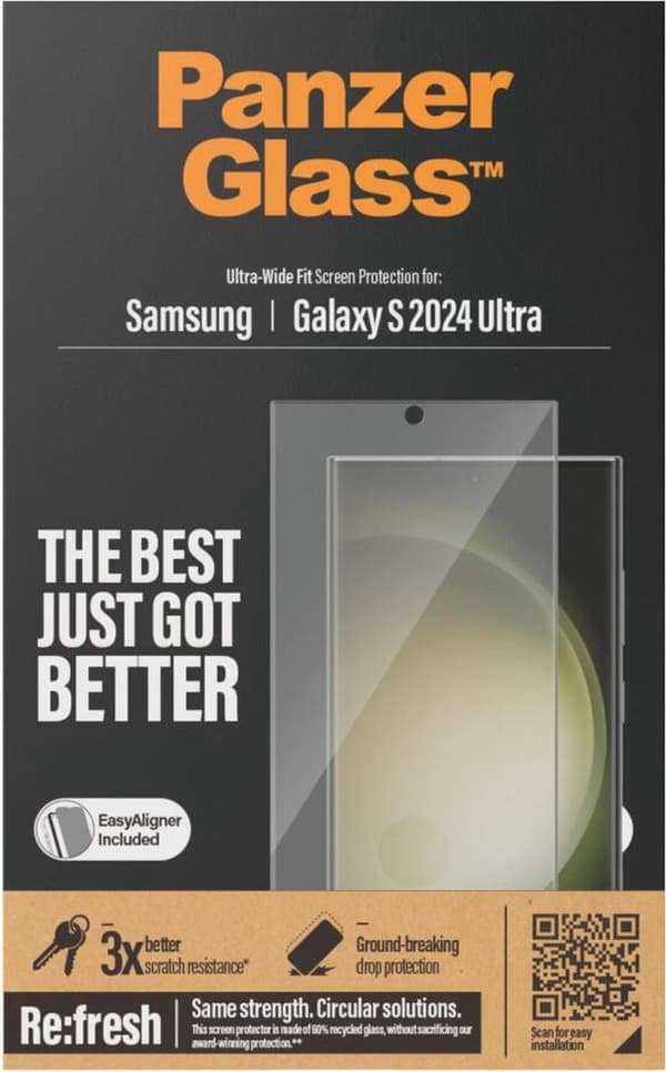 PanzerGlass® skærmbeskytter Samsung Galaxy S24 Ultra | Ultra-Wide Fit med EasyAligner - Samsung - S
