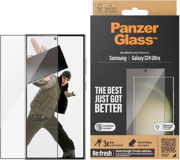 PanzerGlass® skærmbeskytter Samsung Galaxy S24 Ultra | Ultra-Wide Fit med EasyAligner - Samsung - S