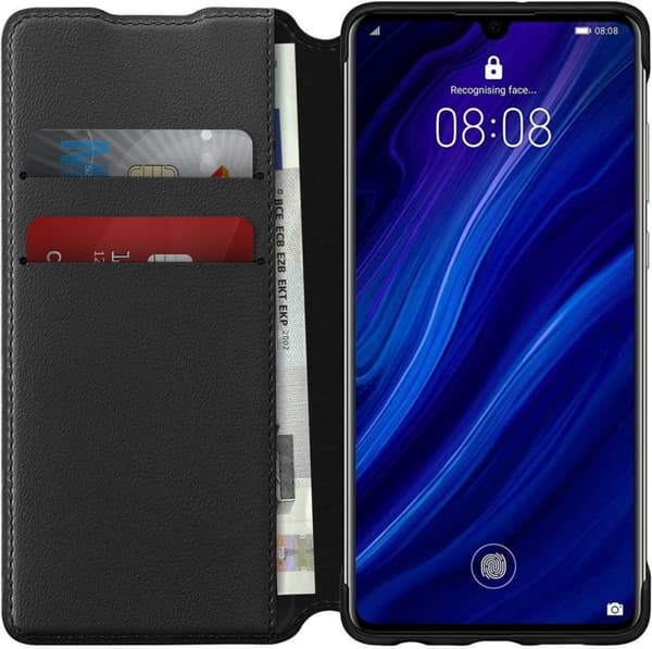 Huawei flip plånboksfodral - svart - till Huawei P30