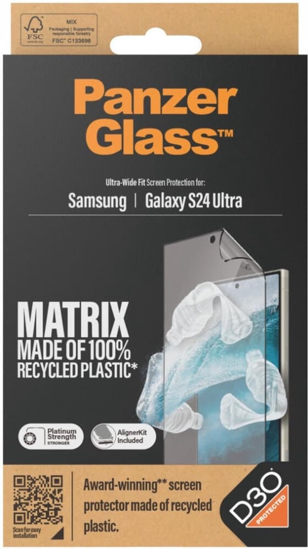PanzerGlass Matrix D3O Ultrawide Screen Protector Leveres til Samsung S24 Ultra