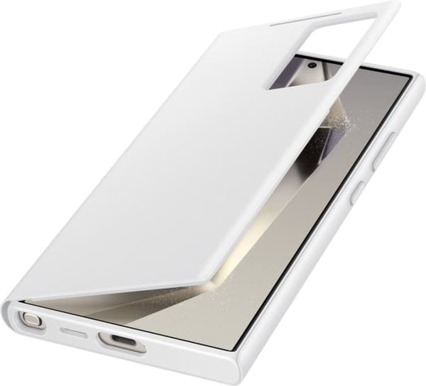 Samsung Smart View Wallet Cover - Sendes til Samsung Galaxy S24 Ultra - Hvid