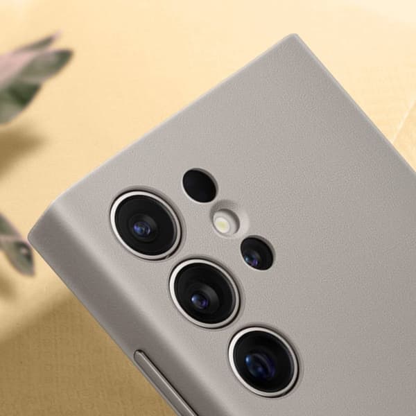 Samsung Vegan Læder Taske - Sendes til Samsung Galaxy S24 Ultra - Taupe