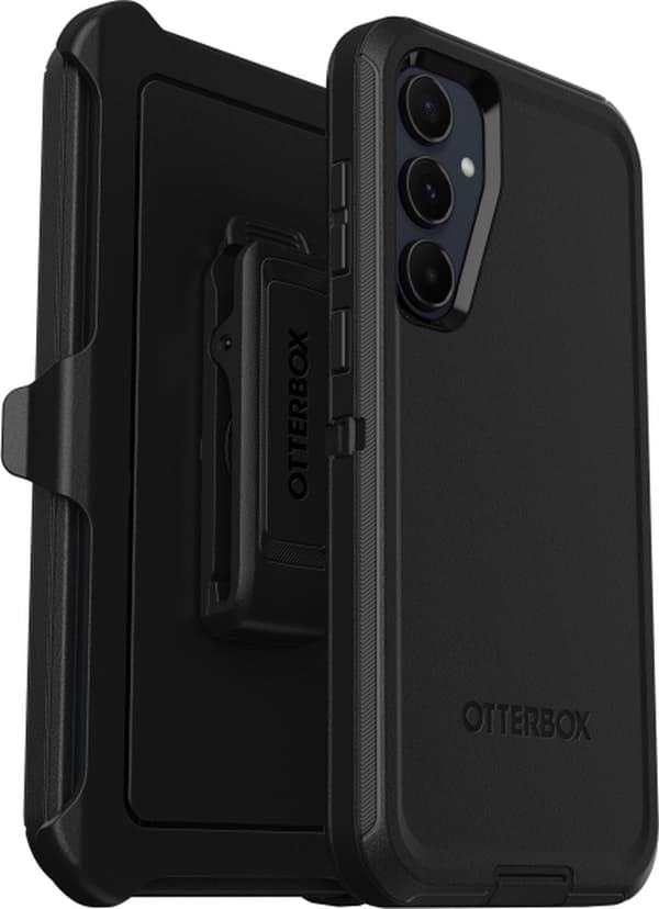 OtterBox Defender Fodral - Levereras till Samsung Galaxy A55 Baksida - Svart