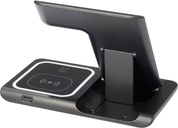 Renkforce RF-QiWC3in1-01 induktiv laddstation Ladda upp till 3 enheter samtidigt, för Qi-