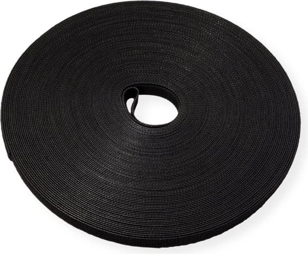 VALUE Velcrobånd på rulle, 10 mm, sort, 25 m
