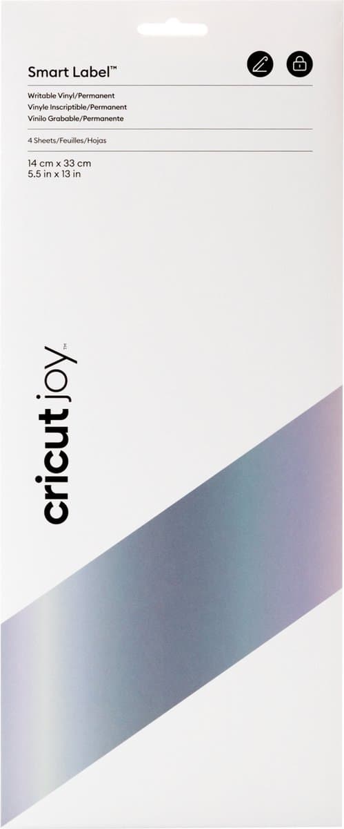 Cricut Joy Smart Label - skrevet vinyl - permanent - sølv - 14x33cm - 4 dækket