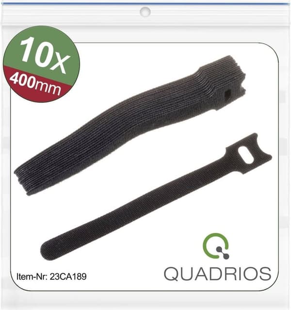 Quadrios 23CA189 Kardborreband för buntning av lim och fleecedelar (L x B) 400 mm x 1