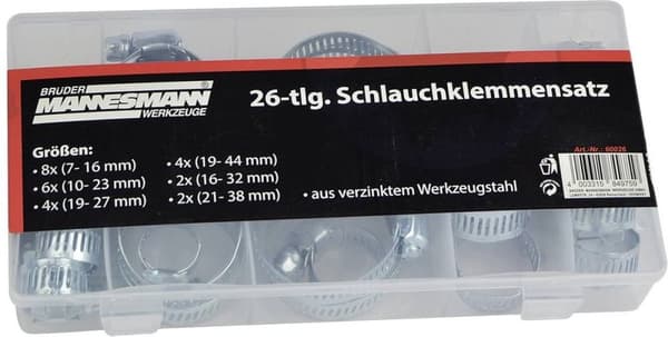 Brüder Mannesmann Slangeklemme M60026 Bundt Ø (overflade) 7 til 44 mm 1 sæt(er)