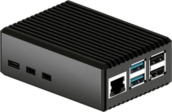 Joy-it RB-AlucaseP5-08 SBC etui Sendes til serier: Raspberry Pi Inkl. passiv køler Sort