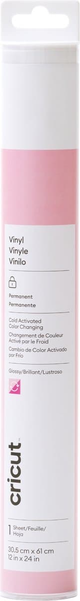 Cricut Color Changing Vinyl - kold - permanent - pink - 30x60cm