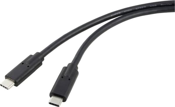 Renkforce USB-C® bildskärmskabel USB4® USB-C® 1,00 m svart dubbelskärmad RF-5241746 (RF-5241746)