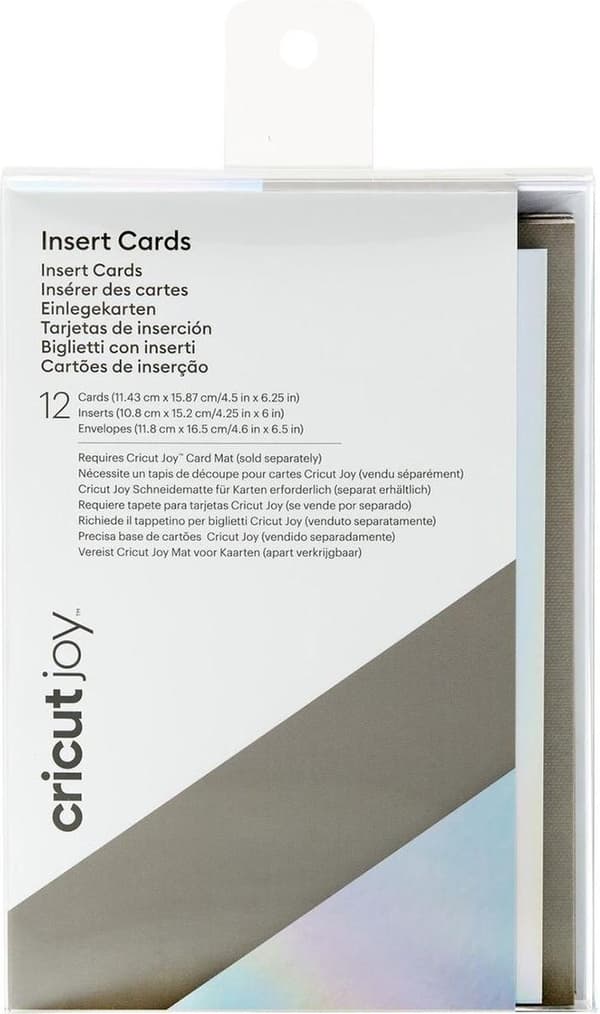 Cricut inläggskort grå / Holo R30 (11,4 cm x 15,9 cm) 12-pack
