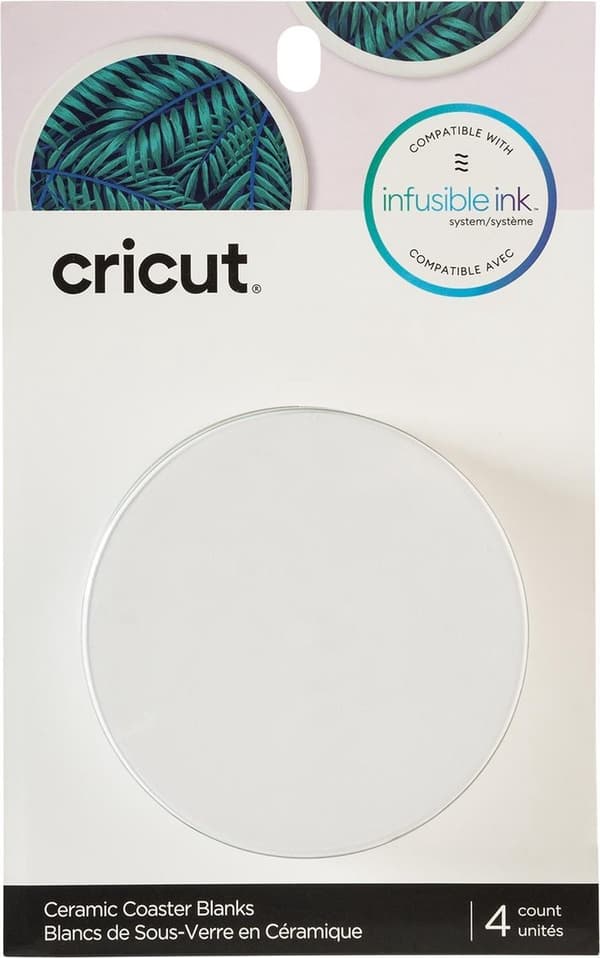 Cricut Infusible Ink Keramiske Coasters, 4-pack (hvid, rund)