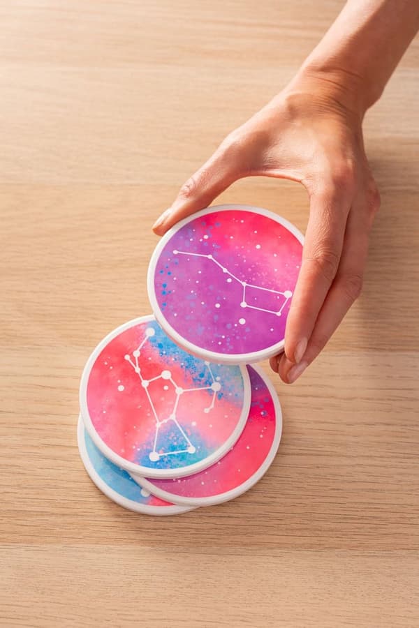 Cricut Infusible Ink Keramiske Coasters, 4-pack (hvid, rund)