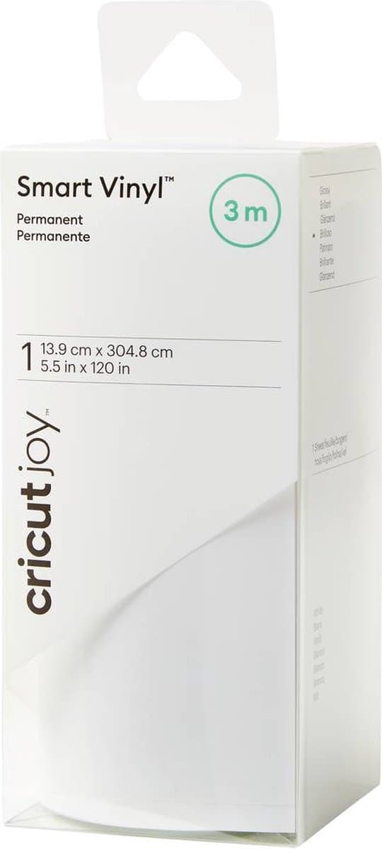 Cricut Joy Smart Vinyl - permanent - hvid - 14x300cm