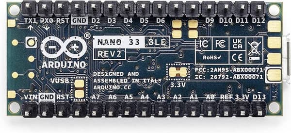 Arduino ABX00072 Board Nano 33 BLE Rev2 med headere Nano ARM® Cortex®-M4