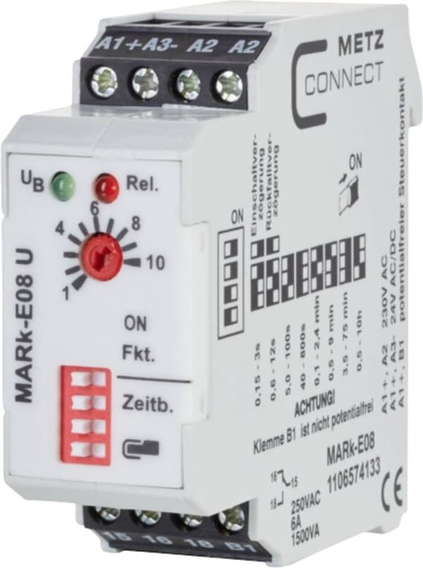 Metz Connect 1106574133 MARk-E08 Tidsrelæ Multifunktionel 230 V/AC 1 stk(e) 1x skiftekontakt