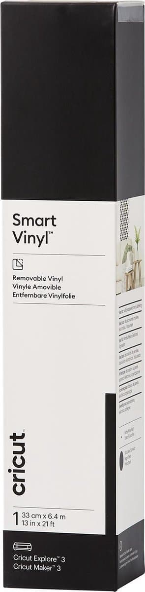 Cricut Smart Vinyl Aftagelig 33x640 cm 1 ark (sort)