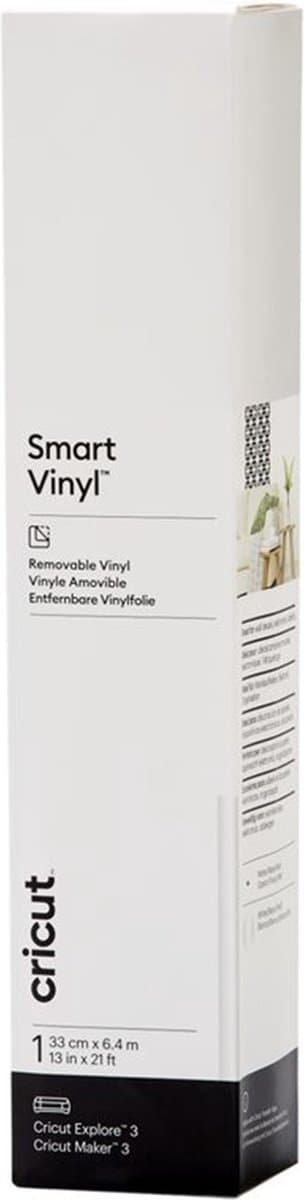 Cricut Smart Vinyl Aftagelig 33x640cm 1 ark (hvid)