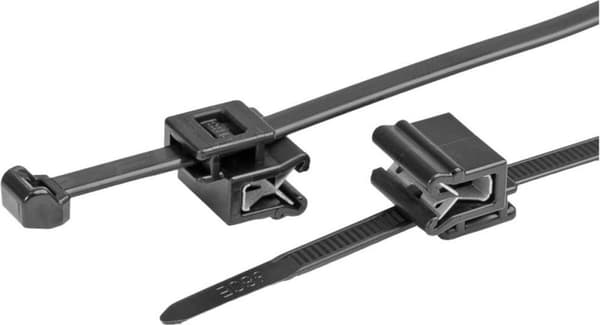 HellermannTyton 156-03219 T50ROSEC5A-PA66W-BK (100) kabelbindere med clips 200 mm 4,6 mm sort 100 stk.