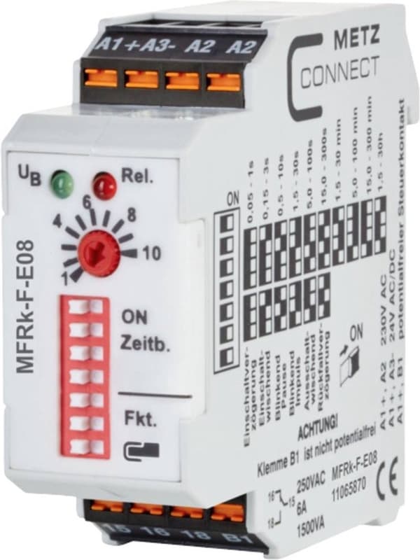 Metz Connect 11065870 MFRk-F-E08 Tidsrelæ Multifunktionel 230 V/AC 1 stk(e) 1x skiftekontakt
