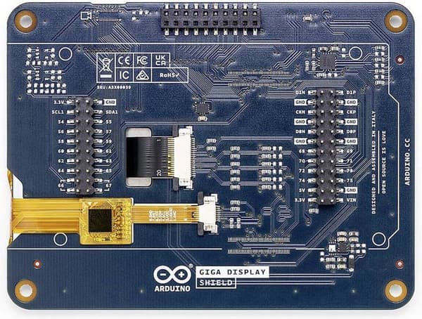 Arduino GIGA Display Shield pekskärmsskärm 10,1 cm (3,97 tum) 800 x 480 pixlar