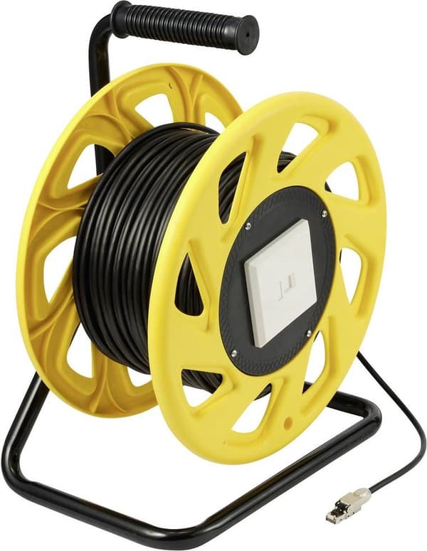 Renkforce RJ45 Netværkskabelopruller CAT 6A S/FTP 60 m Sort PUR-kappe