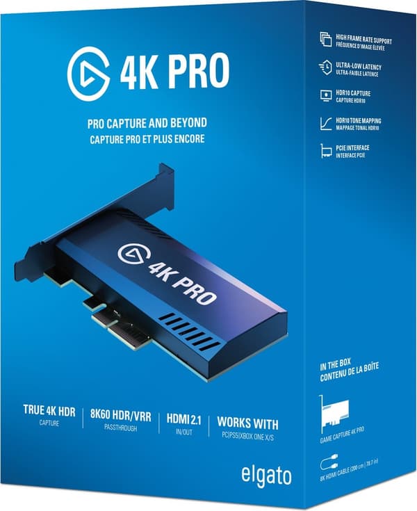 Elgato 4K Pro - Game Capture Card - PC, PS5, Xbox Series