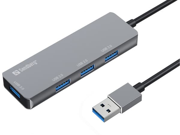 Sandberg USB-A Hub 1xUSB3.0+3x2.0 SAVER (1 stk.)