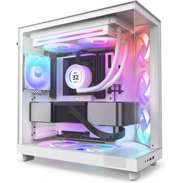 NZXT F280 RGB CORE-fläkt, 2 * 140 mm, vit