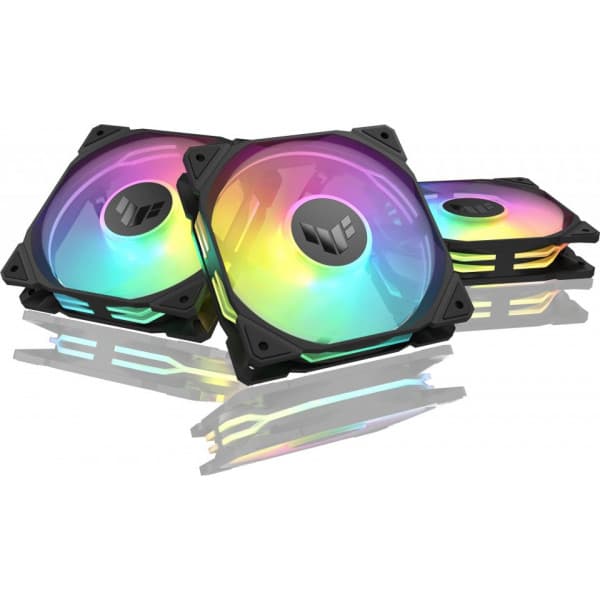 Asus TUF Gaming TR 120 ARGB Reverse PWM -fläkt, 120 mm, svart, 3-pack Svart