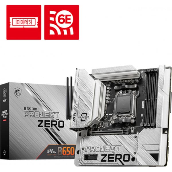 MSI B650M PROJECT ZERO AM5 ATX bundkort