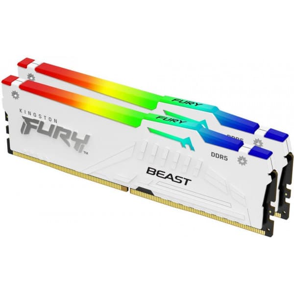 Kingston FURY Beast White DDR5 RGB 6400 MHz CL32 32 GB hukommelsesmodulpakke