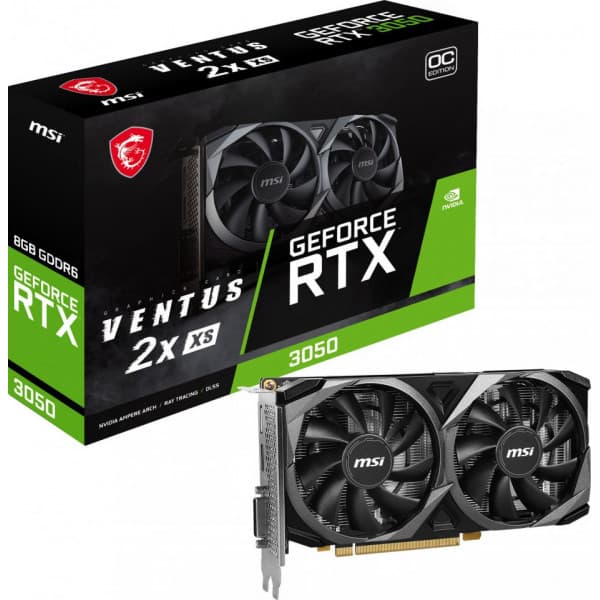 MSI GeForce RTX 3050 VENTUS 2X XS 8G OC -näytönohjain musta