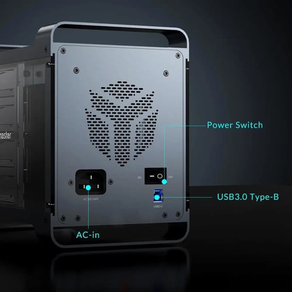 Extern hårddiskkapsel, 80TB lagringskapacitet, snabb USB3.0-överföring, hållbar design,4-Bay